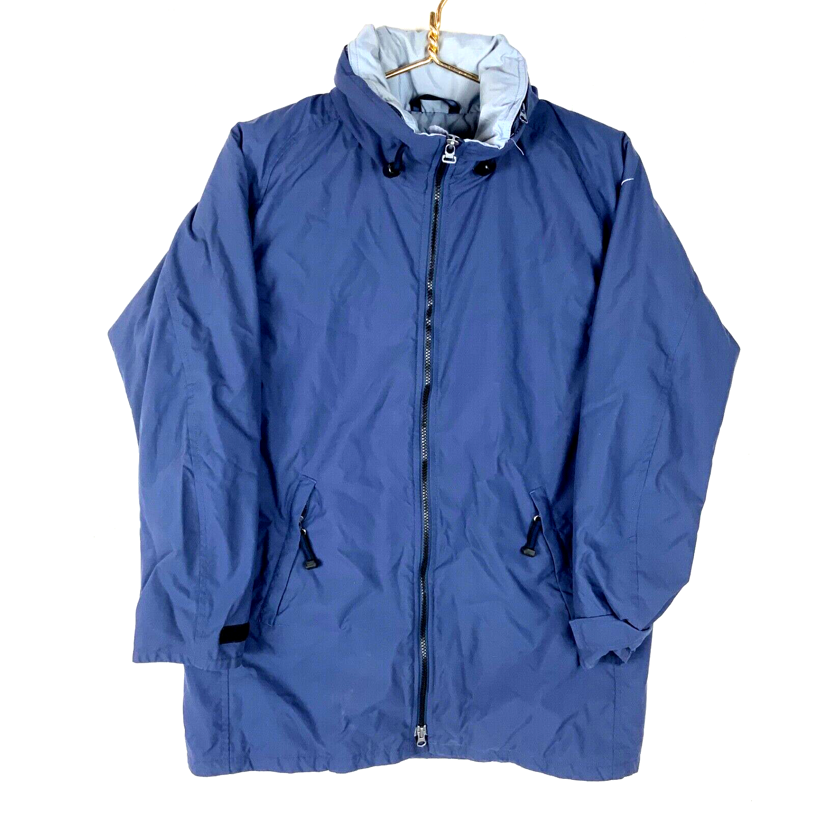 Vintage Nike Women’s Puffer Jacket Medium Blue Full Zip Swoosh 90s