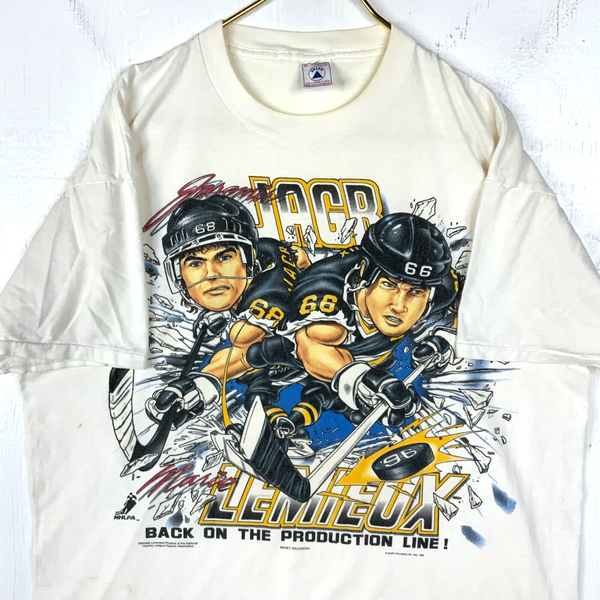 Vintage Pittsburgh Penguins Caricature T-shirt XL Nhl Mario Lemieux Jaromír Jágr