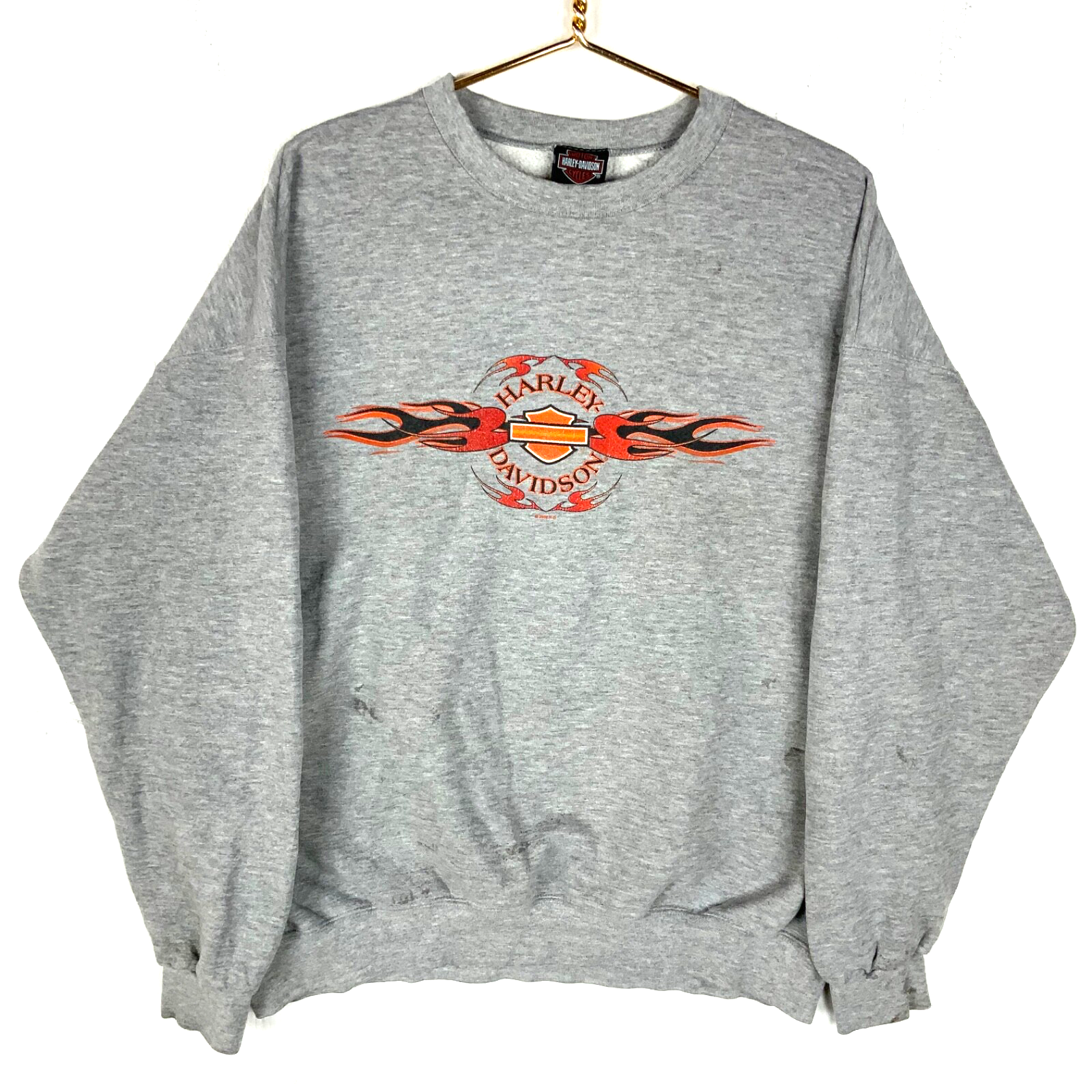 Vintage Harley Davidson Sweatshirt Crewneck 2XL Gray Y2K Twin Cities Minnesota