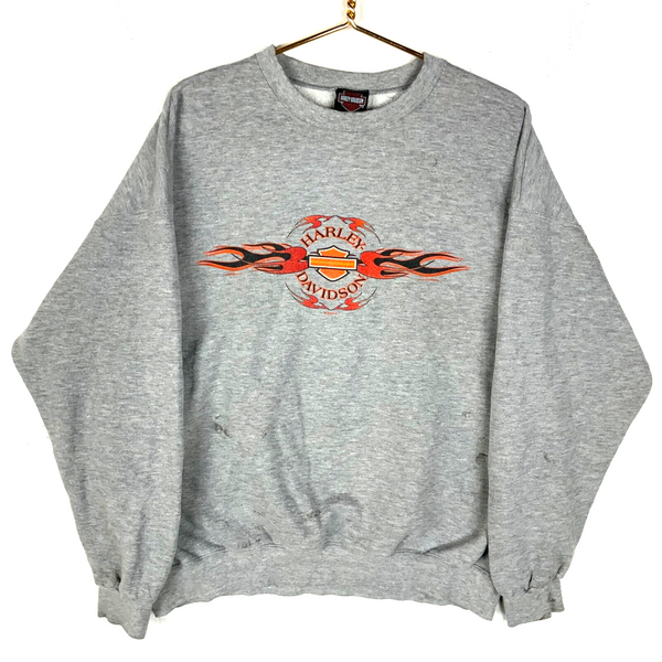 Vintage Harley Davidson Sweatshirt Crewneck 2XL Gray Y2K Twin Cities Minnesota
