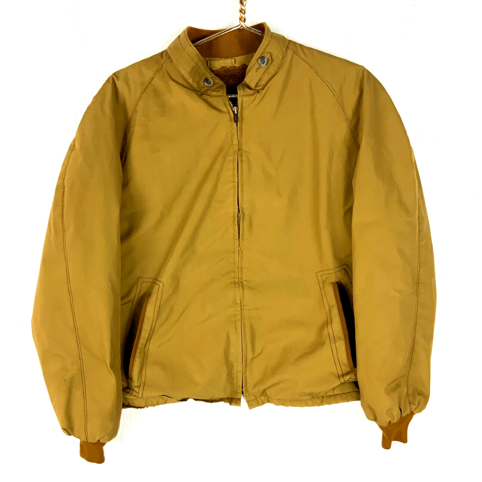 Vintage 1980s Sir Jac Bomber Jacket Large Brown Full Zip Lined