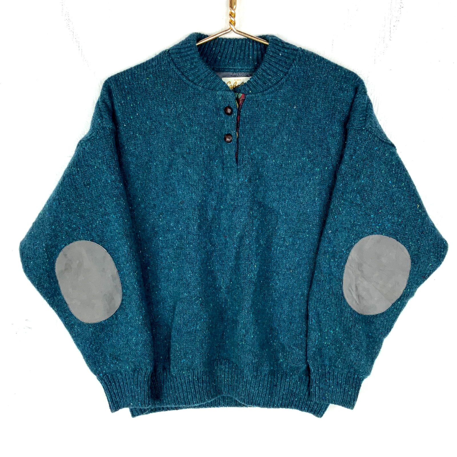 Vintage Cabela’s Wool Women’s Knit Sweater Medium Blue Wind Stopper 90s