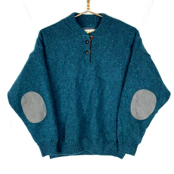 Vintage Cabela’s Wool Women’s Knit Sweater Medium Blue Wind Stopper 90s