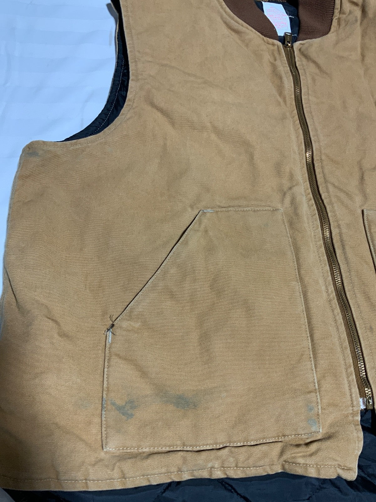 Carhartt Vest Size 3XL Brown Made Usa Full Zip Work Wear V01 BRN