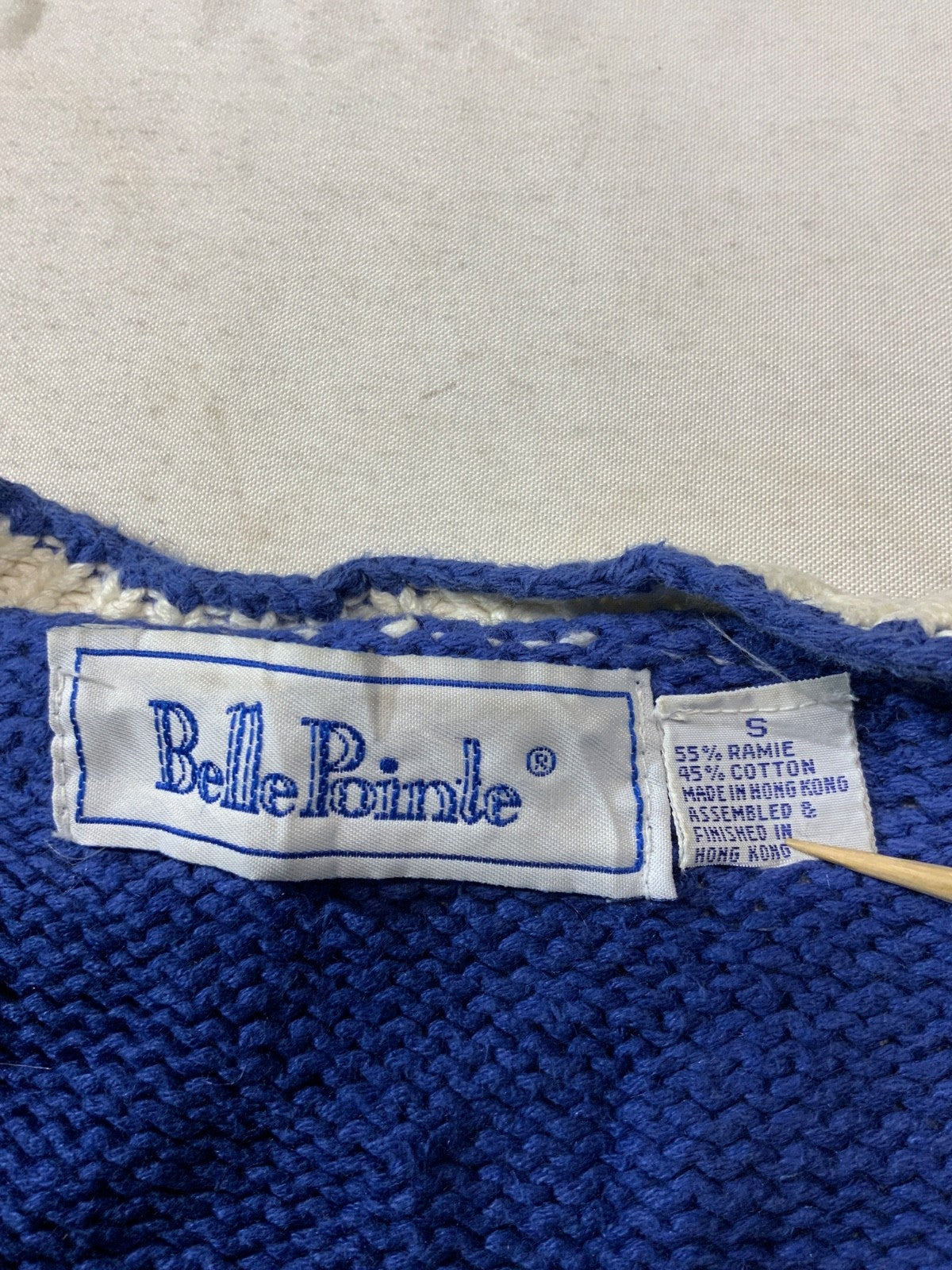Vintage 1990s Grandma Knit Sweater Women’s Small Blue Cardigan Garden