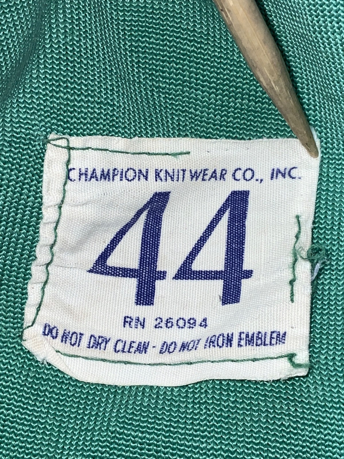 Vintage Champion Durene Jersey Large Green 3/4 Sleeve Football 1960s