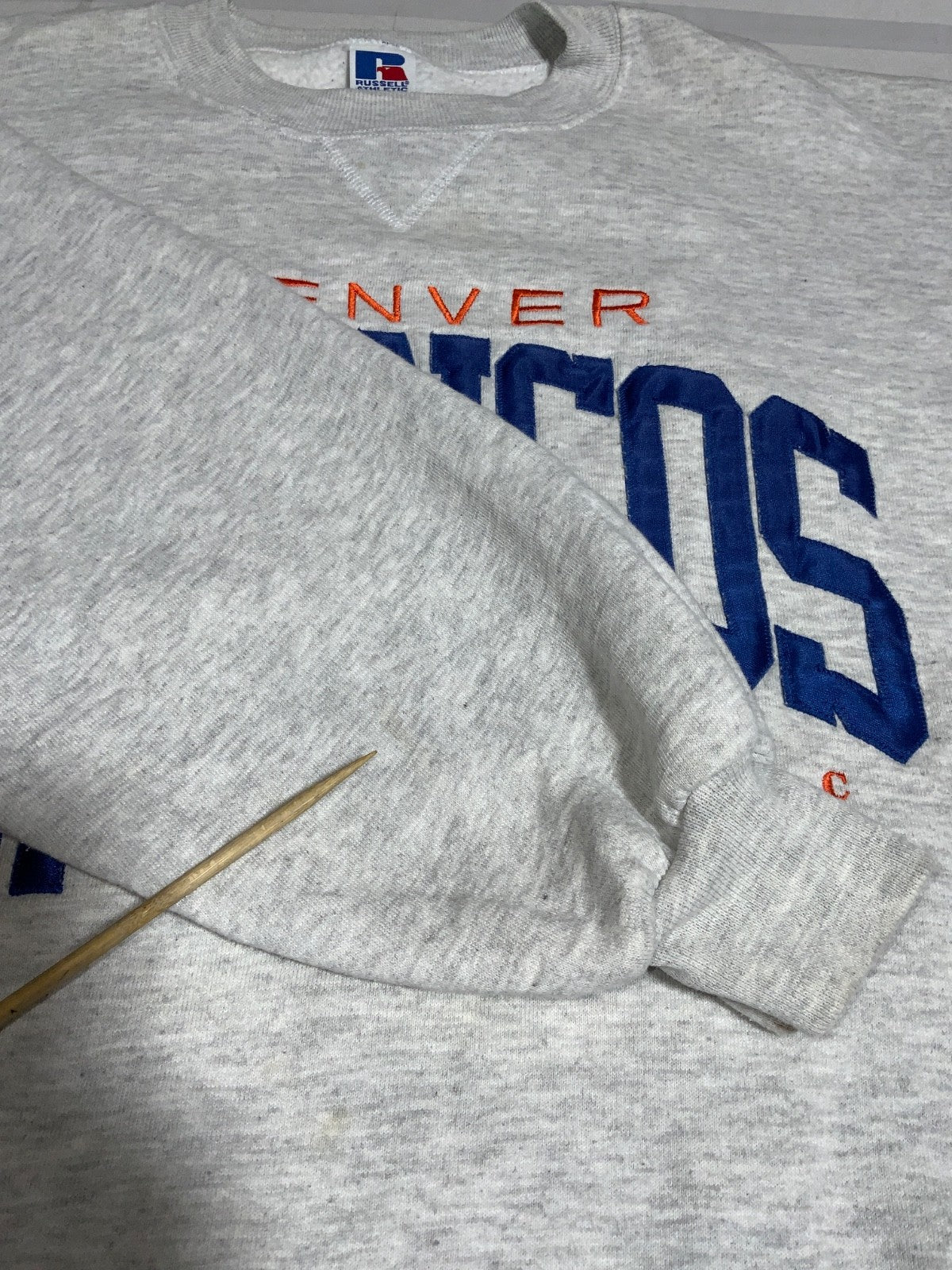 Vintage Denver Broncos Russell Sweatshirt Large Gray Nfl Authentic ProLine 90s