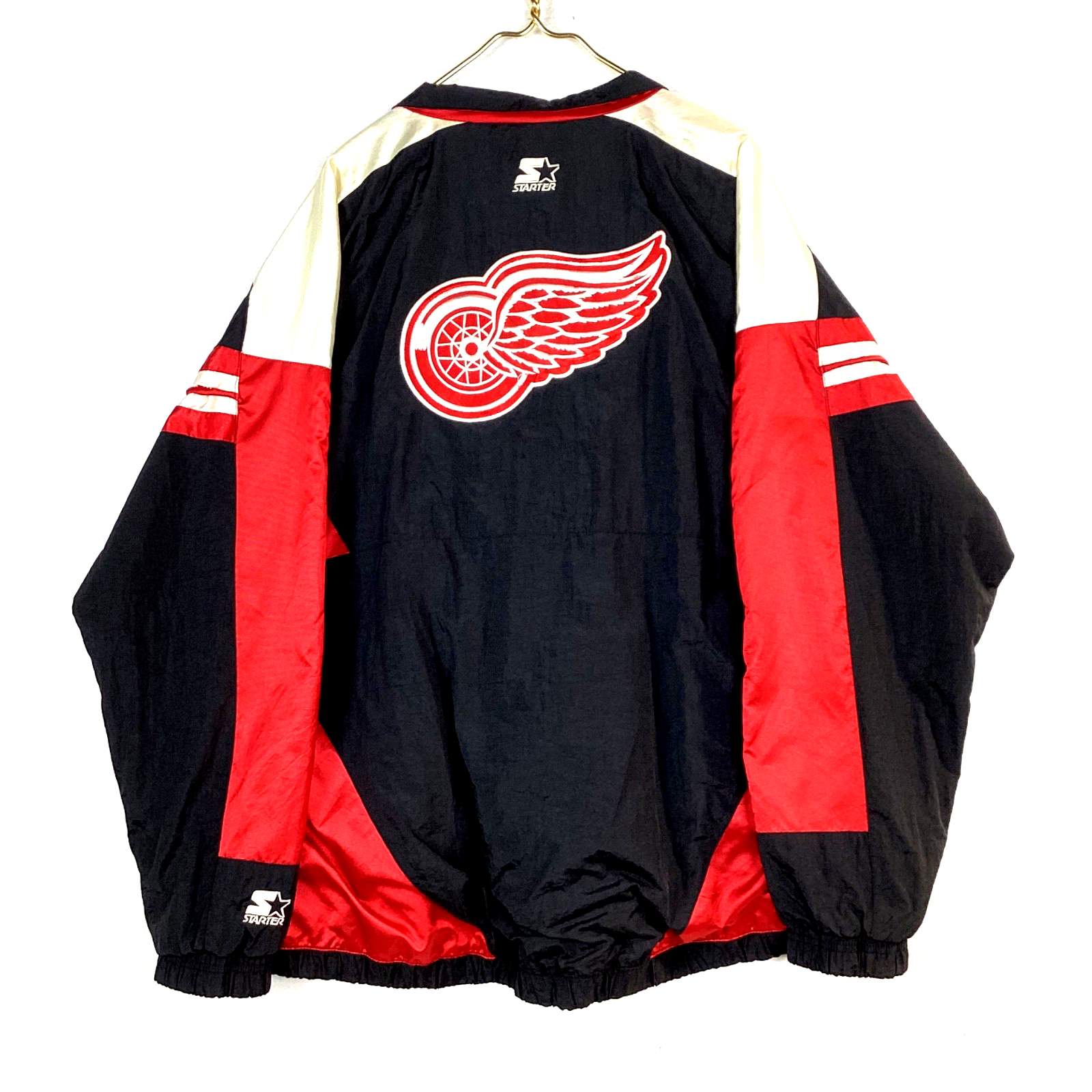 Vintage Starter Detroit Red Wings Windbreaker Jacket Size 2XL Black Full Zip Nhl