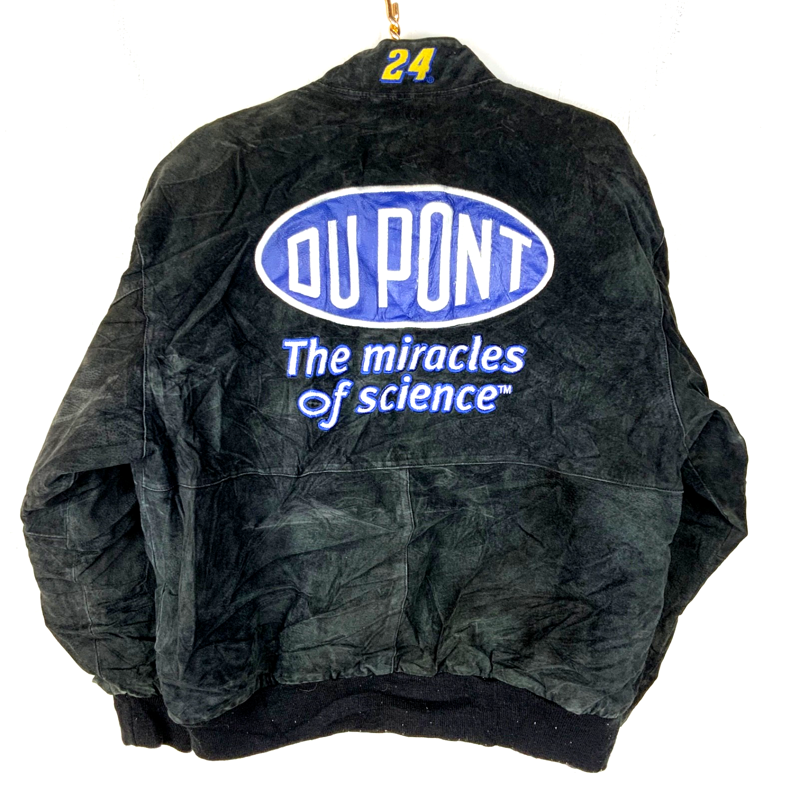 Vintage Jeff Gordon Dupont Suede Leather Racing Bomber Jacket XL Nascar