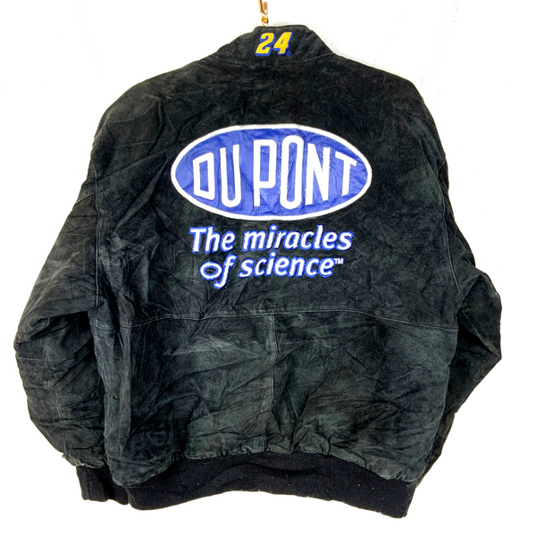 Vintage Jeff Gordon Dupont Suede Leather Racing Bomber Jacket XL Nascar