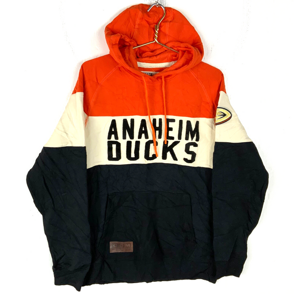 Anaheim Ducks Ccm Sweatshirt Hoodie Medium Color Block Nhl Hockey New With Tag