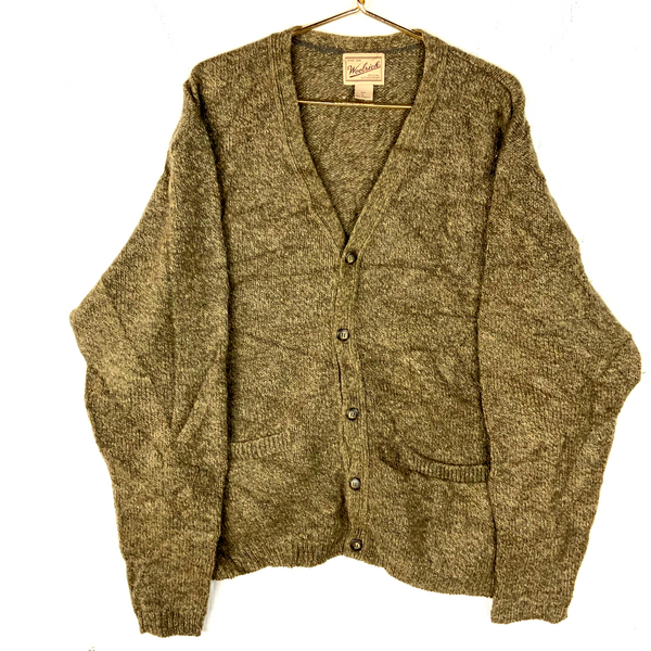 Vintage Woolrich Wool Knit Sweater Large Brown Cardigan