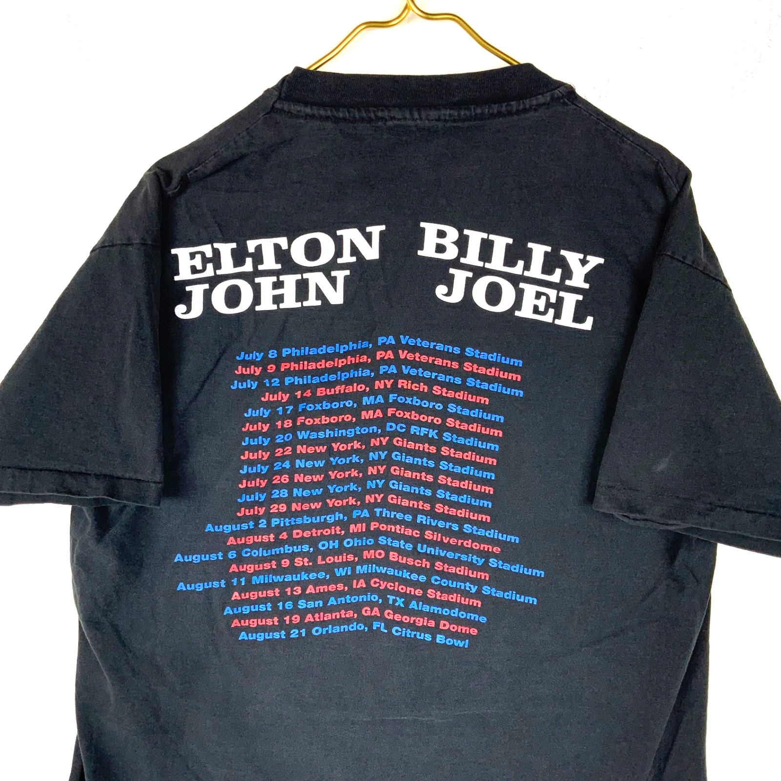 Vintage Elton John & Billy Joel T-Shirt XL Gem Single Stitch Usa Music Tour 90s