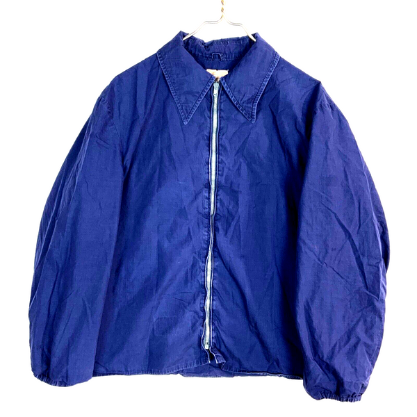 Vintage 1970s Harrington Jacket Medium Blue Full Zip Made England Morton Knight