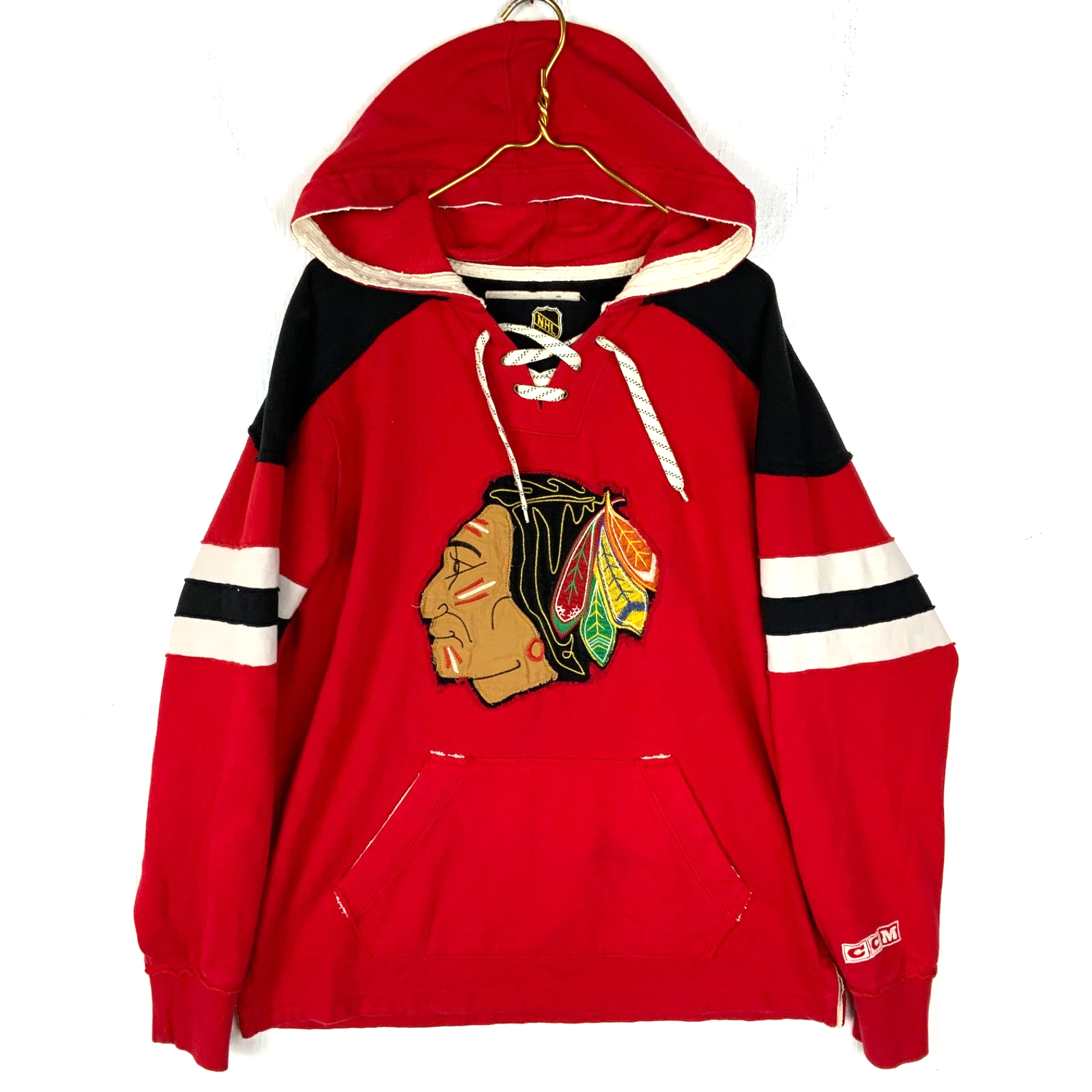 Vintage Chicago Blackhawks Ccm Sweatshirt Hoodie Medium Red Nhl Hockey