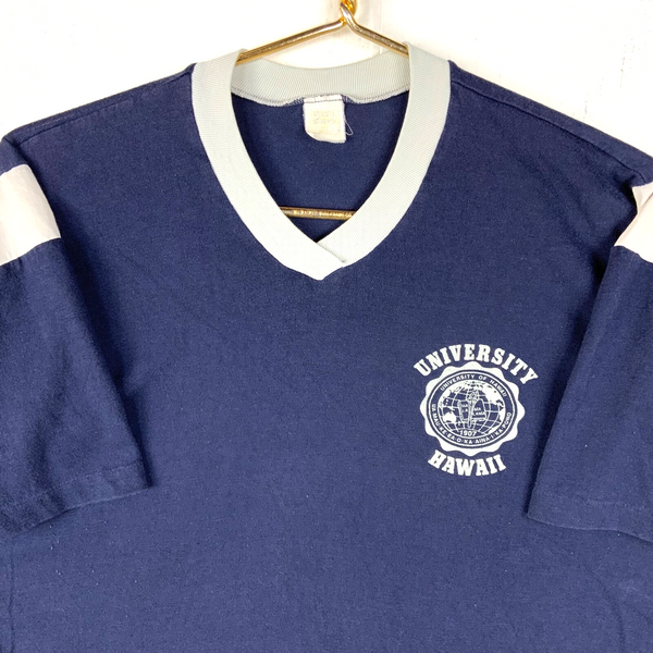 Vintage 1970s University Of Hawaii T-shirt Medium Blue Single Stitch Ncaa