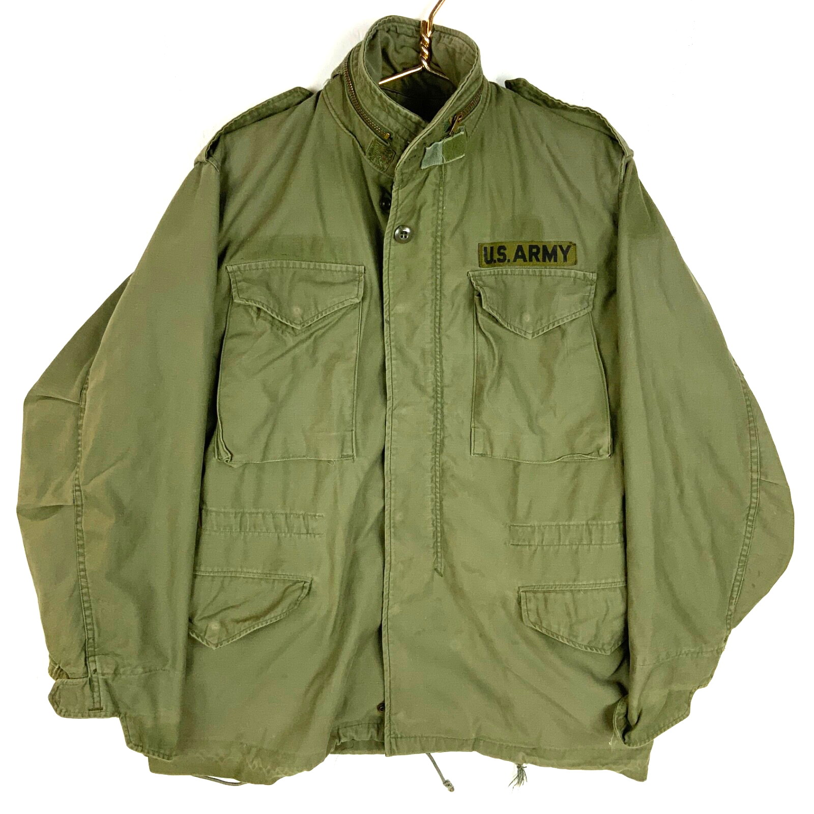 Vintage Us Army Cold Weather Jacket Small Green Snap Button Vietnam Era 1974