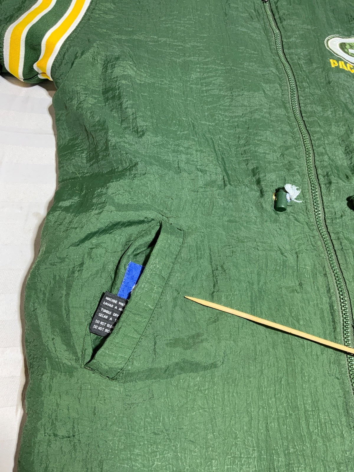 Vintage Green Bay Packers Pro Player Jacket Large Reversible Puffer Full Zip Nfl