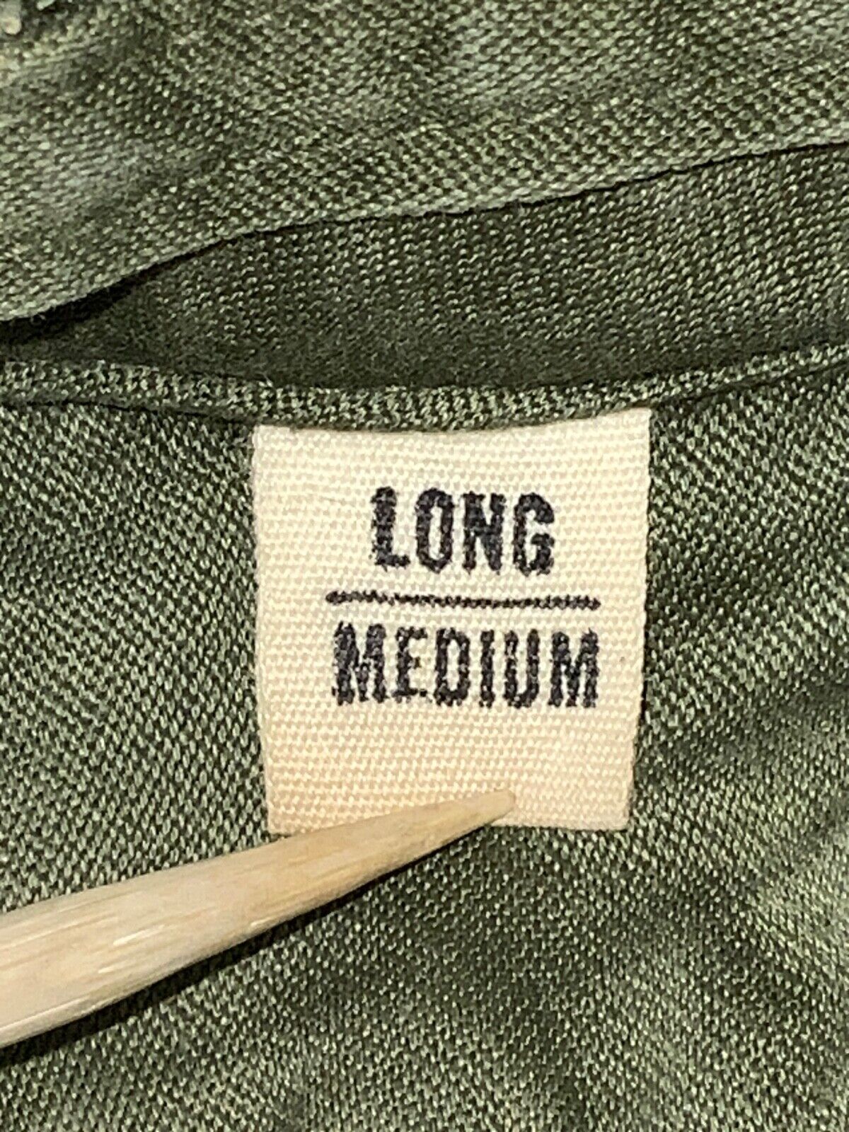 Vintage Military Trench Coat Long Medium Green Button Up Vietnam Era 60s 70s