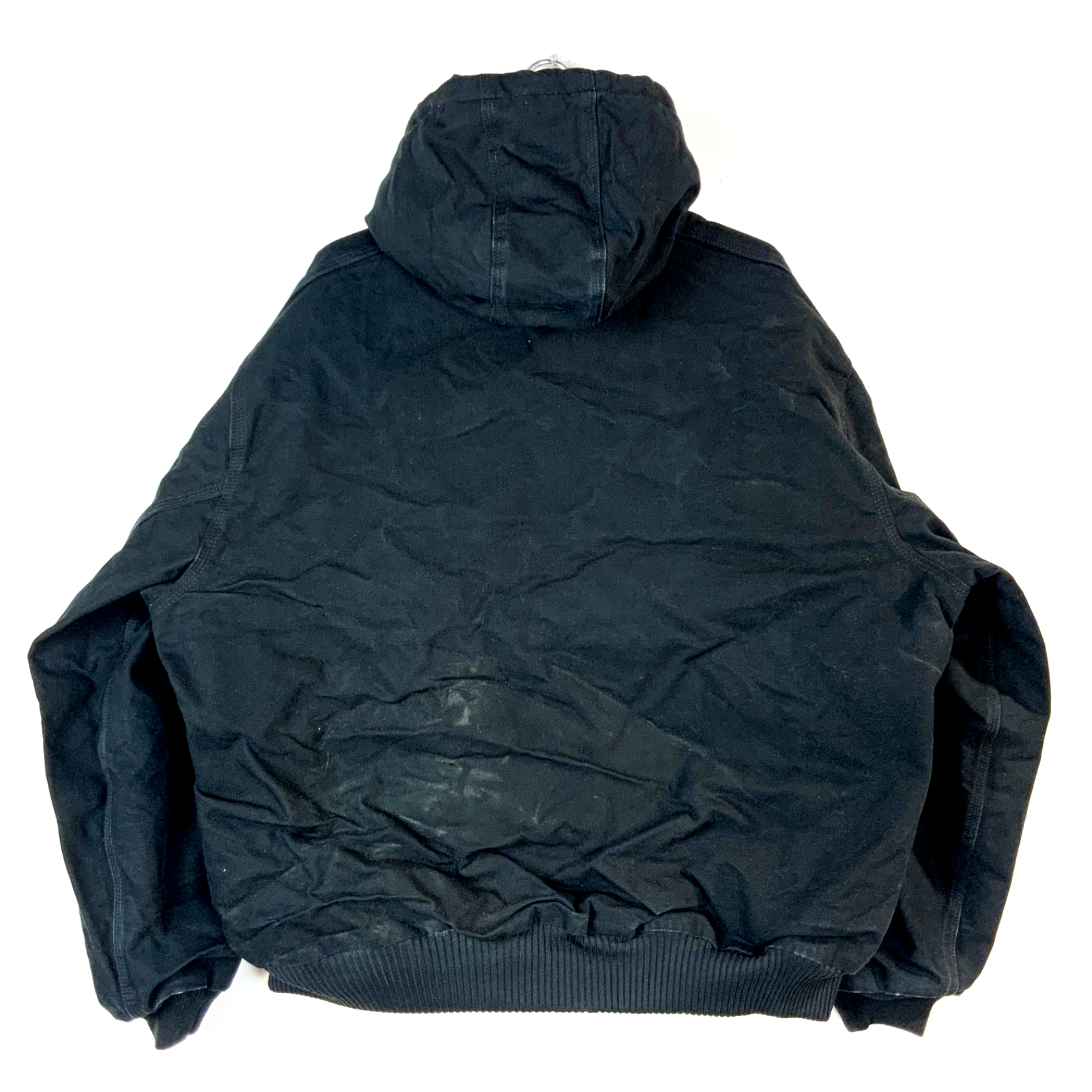 Carhartt Duck Bomber Jacket 2XL Black Full Zip Quilt Lined Workwear Canvas