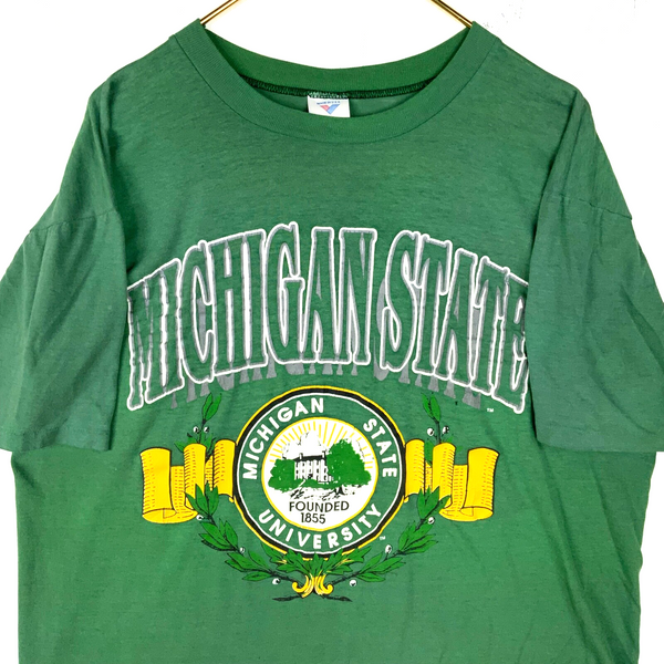 Vintage Michigan State University T-shirt Large Single Stitch Made Usa Ncaa 90s