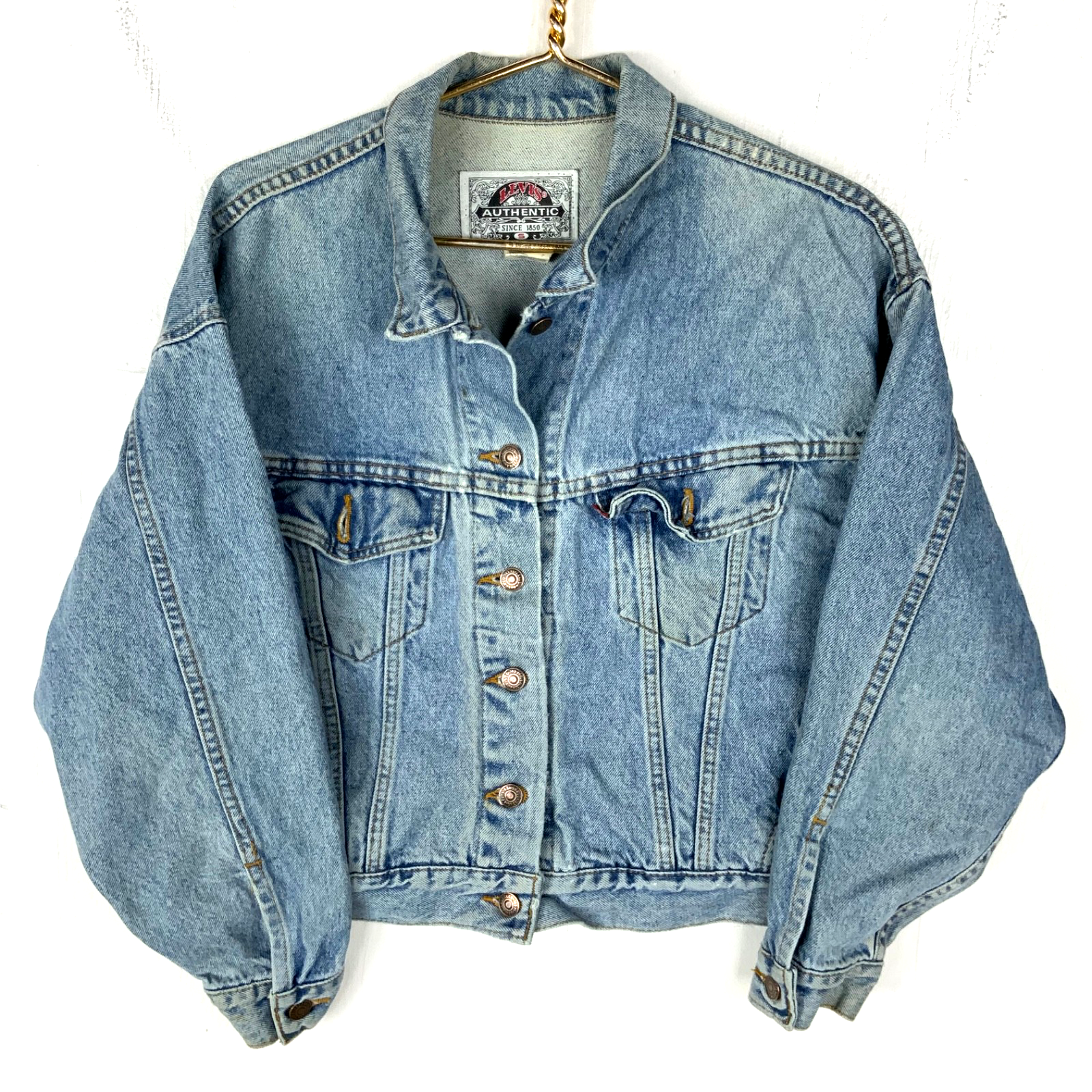 Vintage Levi’s Denim Jean Jacket Small Blue Button Up Made Usa Red Tab 90s