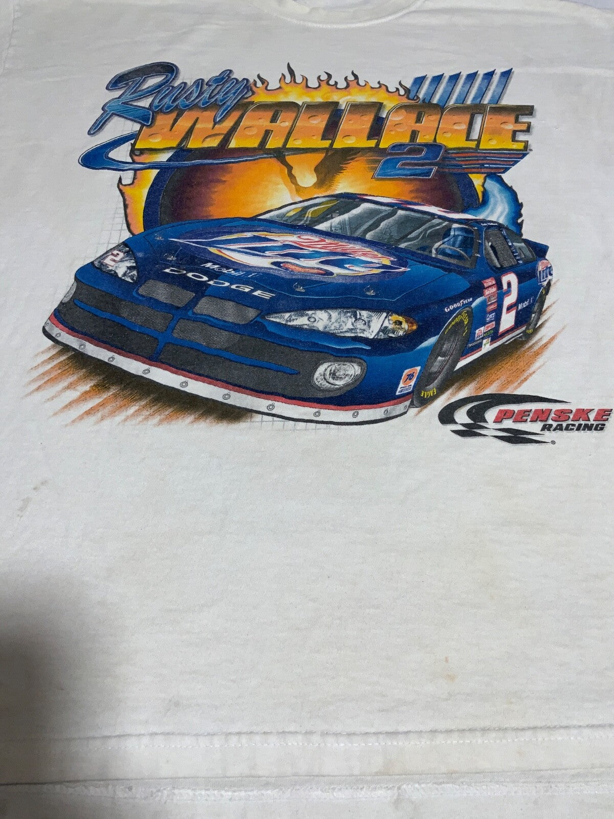 Vintage Nascar Racing Chase T-shirt Large Double Sided Fire & Ice Rusty Wallace