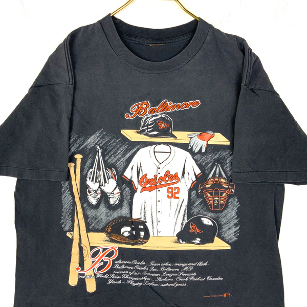 Vintage Baltimore Orioles Nutmeg T-shirt Large Black Single Stitch 1991 Mlb 90s