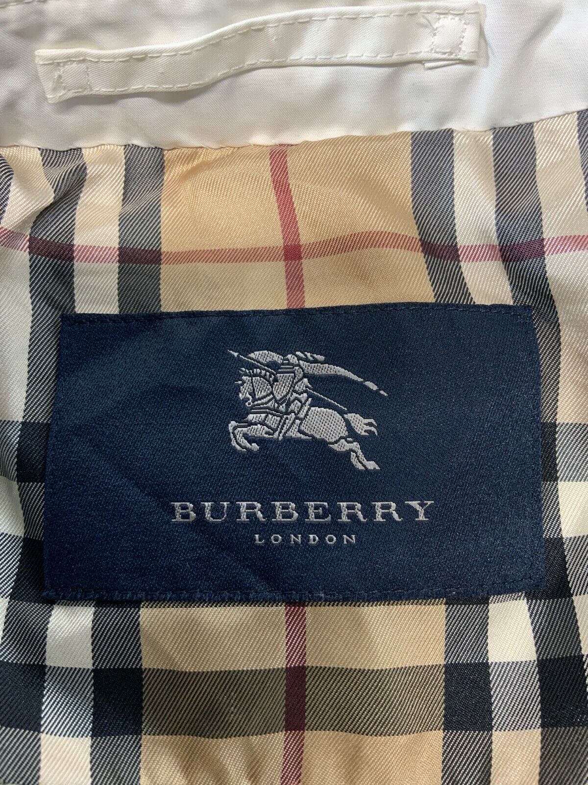 Burberry Women's Classic Trench Jacket Size 16 Small White Full Zip Lined