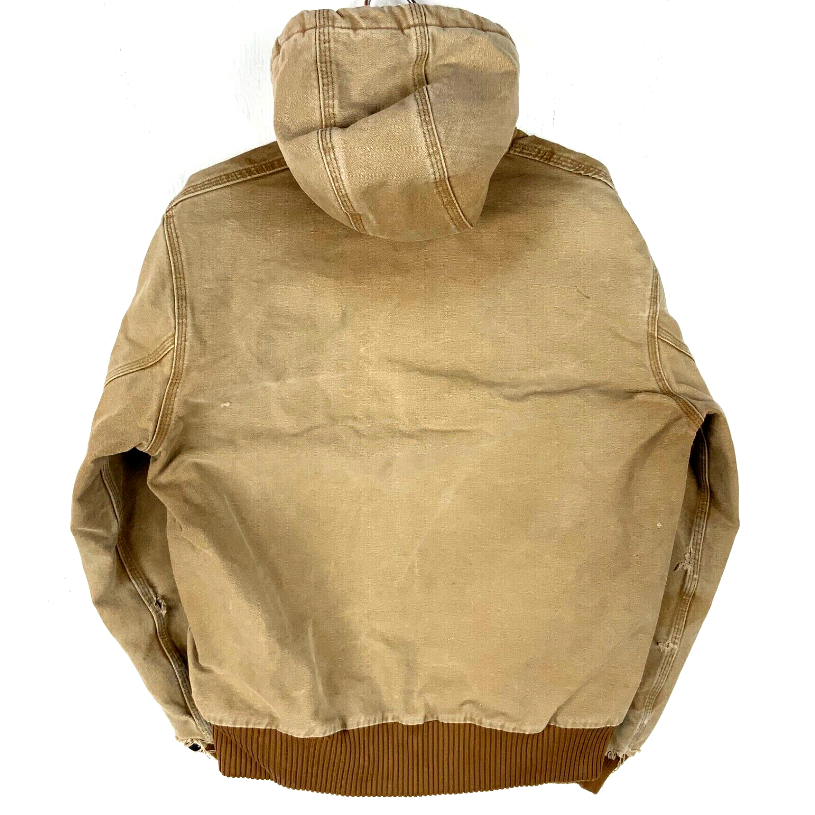 Carhartt Duck Jacket Medium Brown Full Zip Quilt Lined Workwear