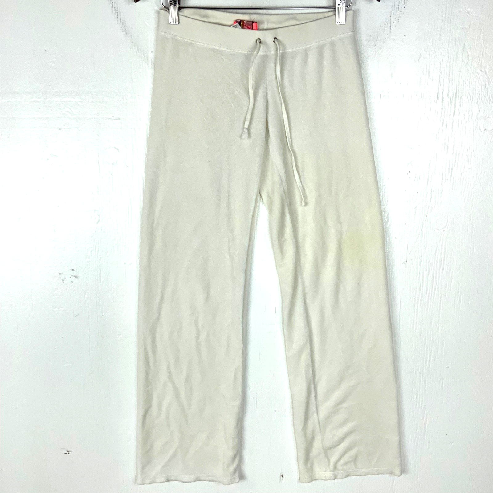 Vintage Juicy Couture Terry Cloth Women's Sweat Pants Petite White Y2k
