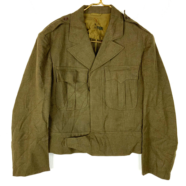 Vintage Us Army Wool Jacket Size XS Brown Button Up Vietnam Era Ww2 40s 50s