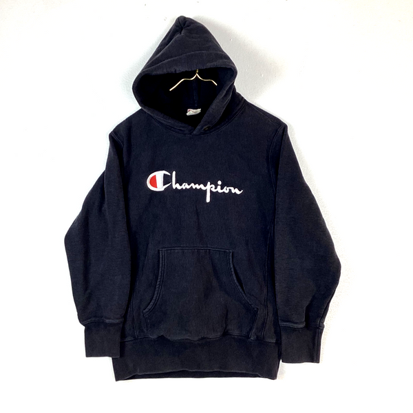 Vintage Champion Reverse Weave Sweatshirt Hoodie Size XL Black