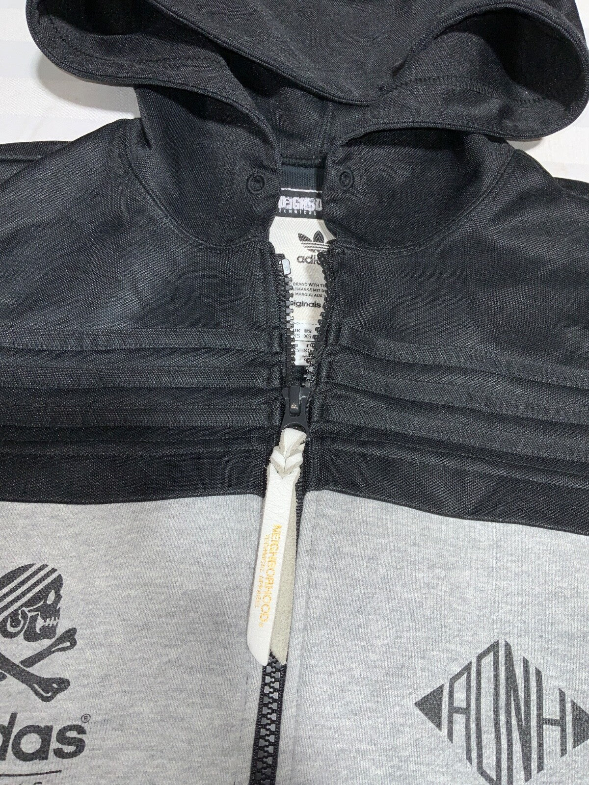 Adidas Originals By Neighborhood Sweatshirt Hoodie Size XS Gray Full Zip