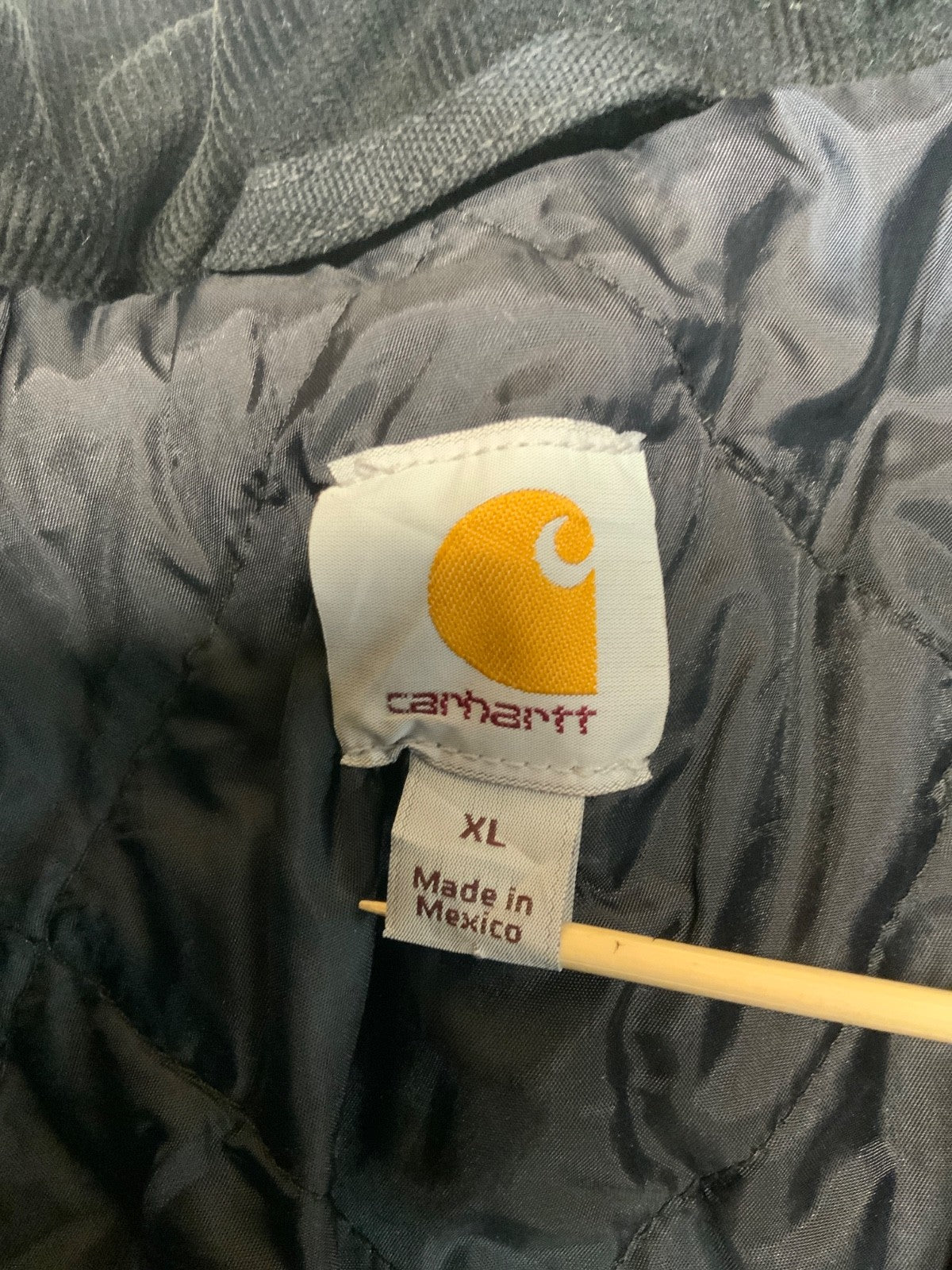 Carhartt Arctic Jacket XL Black Full Zip Quilt Lined Canvas Workwear