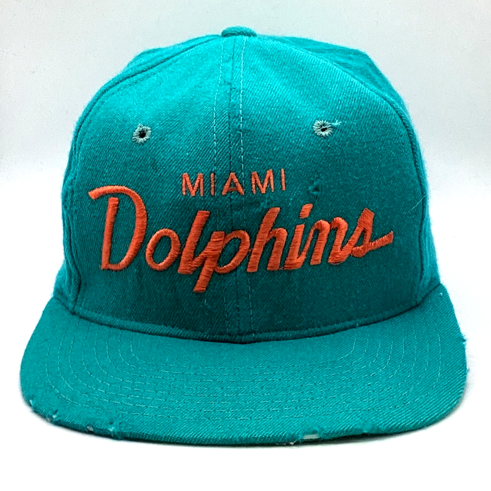 Vintage Miami Dolphins Sports Specialties Script SnapBack Hat Cap Nfl Usa Wool