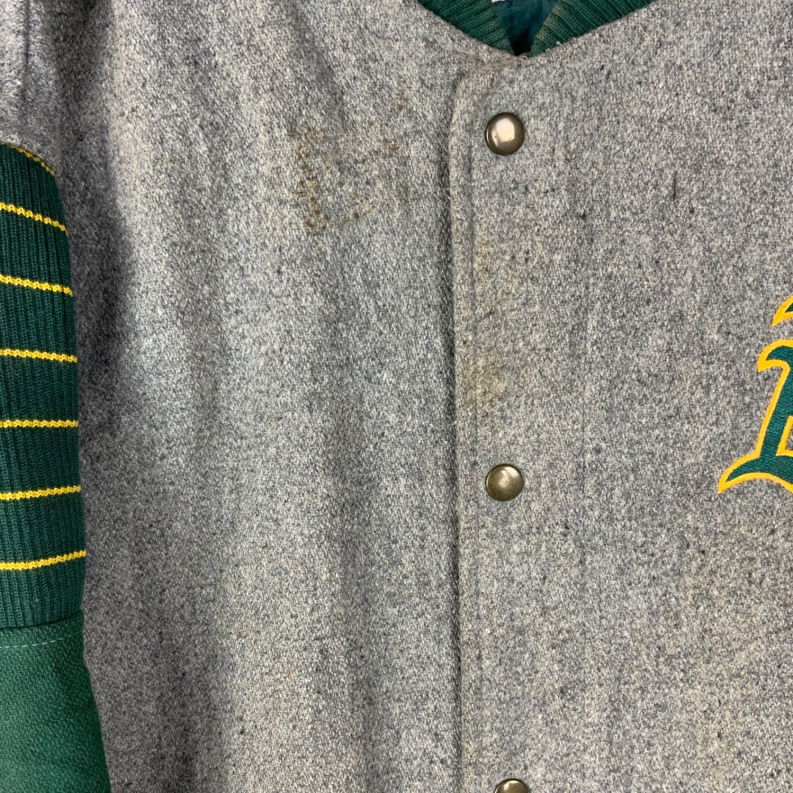 Vintage Oakland Athletics Starter Wool Varsity Bomber Jacket Large Mlb