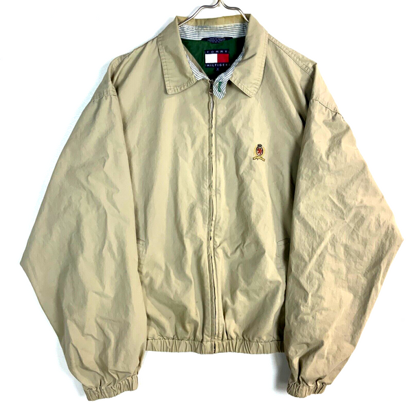 Vintage Tommy Hilfiger Harrington Jacket Medium Beige Full Zip 90s