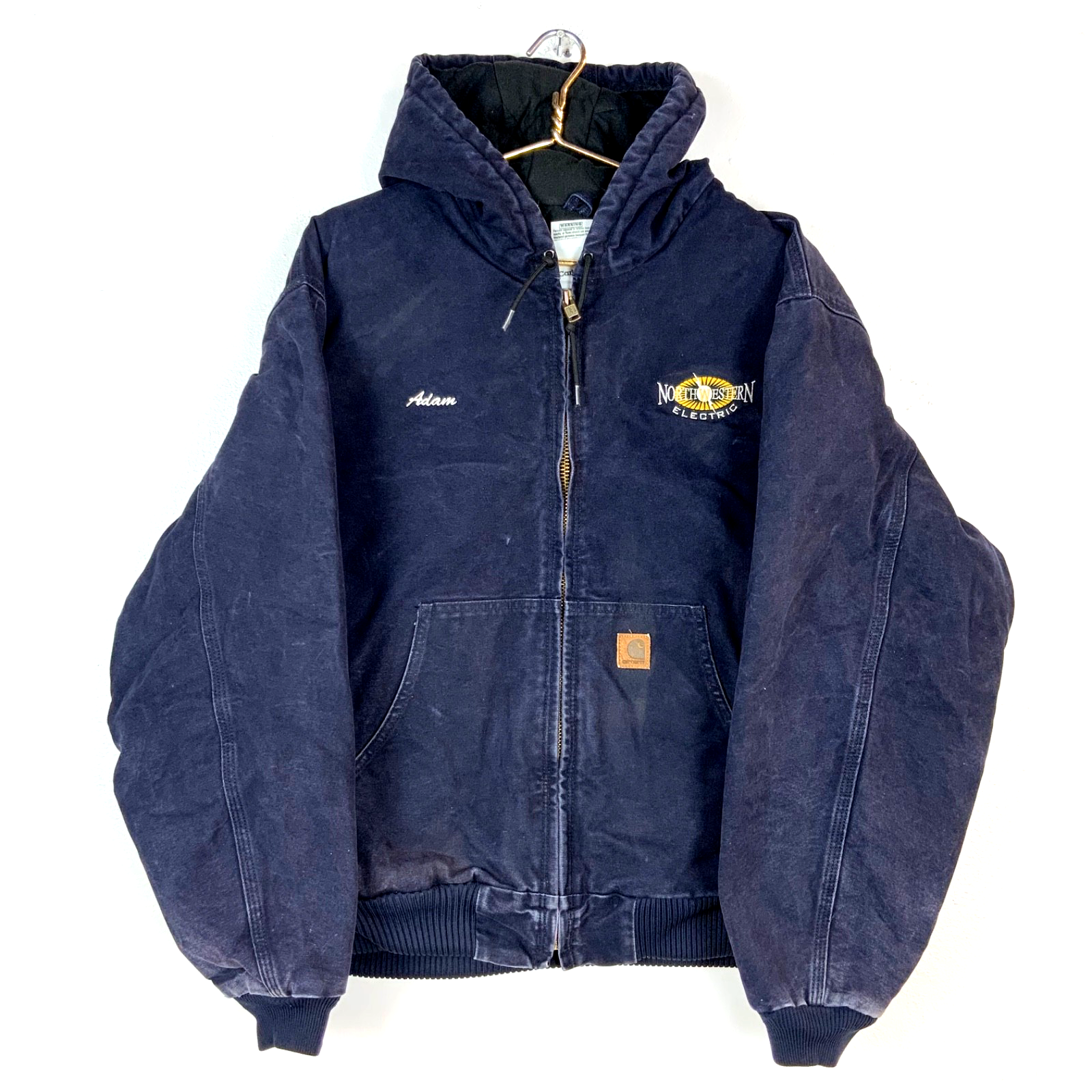 Vintage Carhartt Duck Jacket 2XL Blue Full Zip Quilted Lined