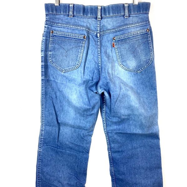 Vintage Levi's Denim Jean Size 33x30 Blue Made Usa Orange Tab Bootcut