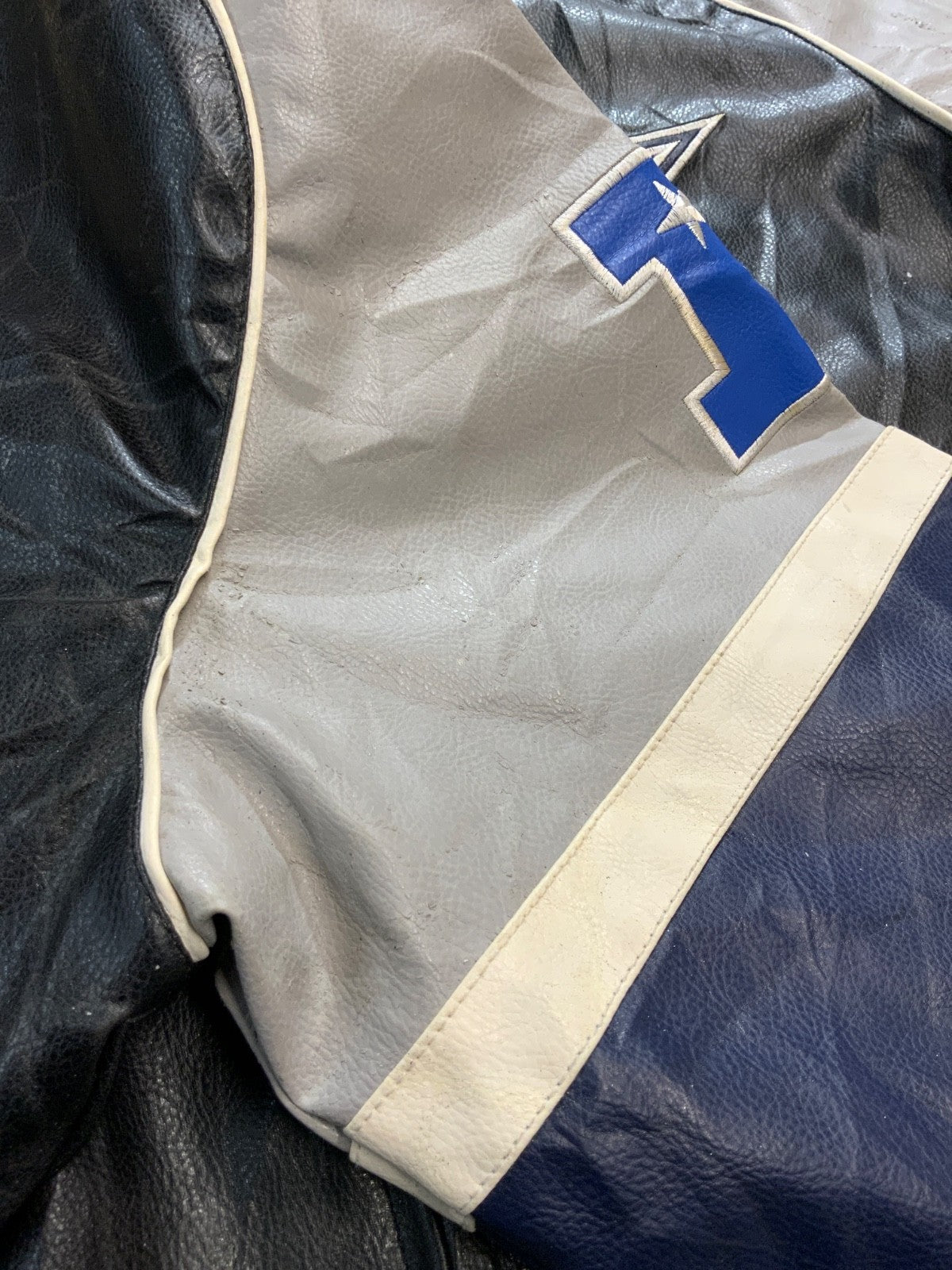 Vintage Dallas Cowboys Leather Varsity Bomber Jacket Large Nfl