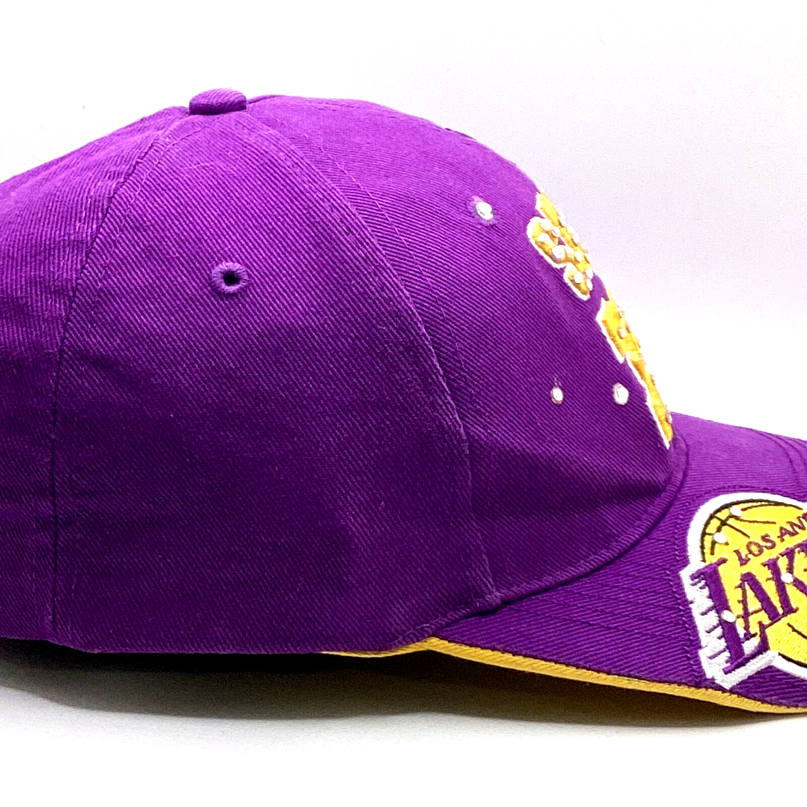 Vintage Los Angeles Lakers Drew Pearson Strap back Hat Cap Adjustable Rhinestone