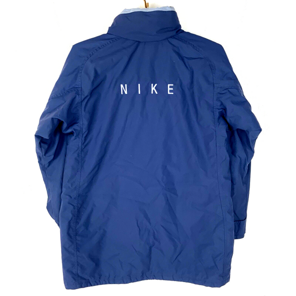 Vintage Nike Women’s Puffer Jacket Medium Blue Full Zip Swoosh 90s