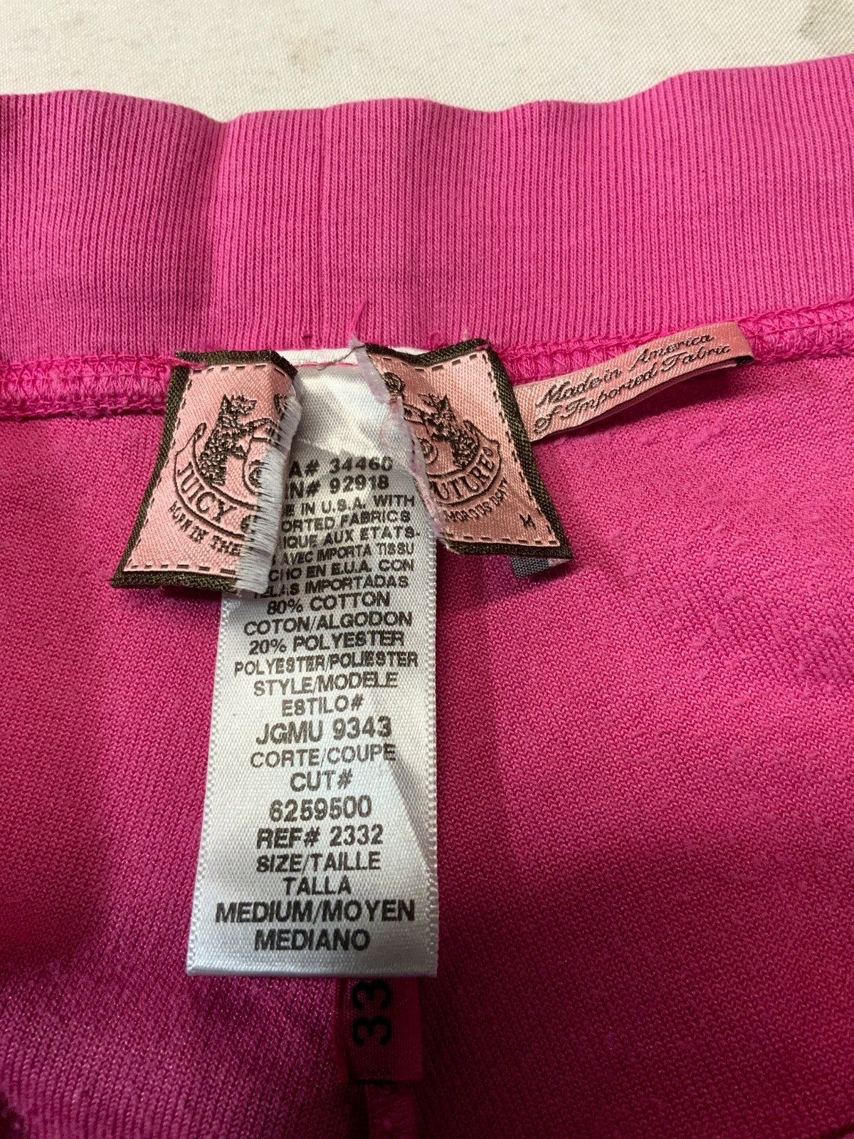 Vintage Juicy Couture Velour Women's Sweat Pants Medium Pink Y2k