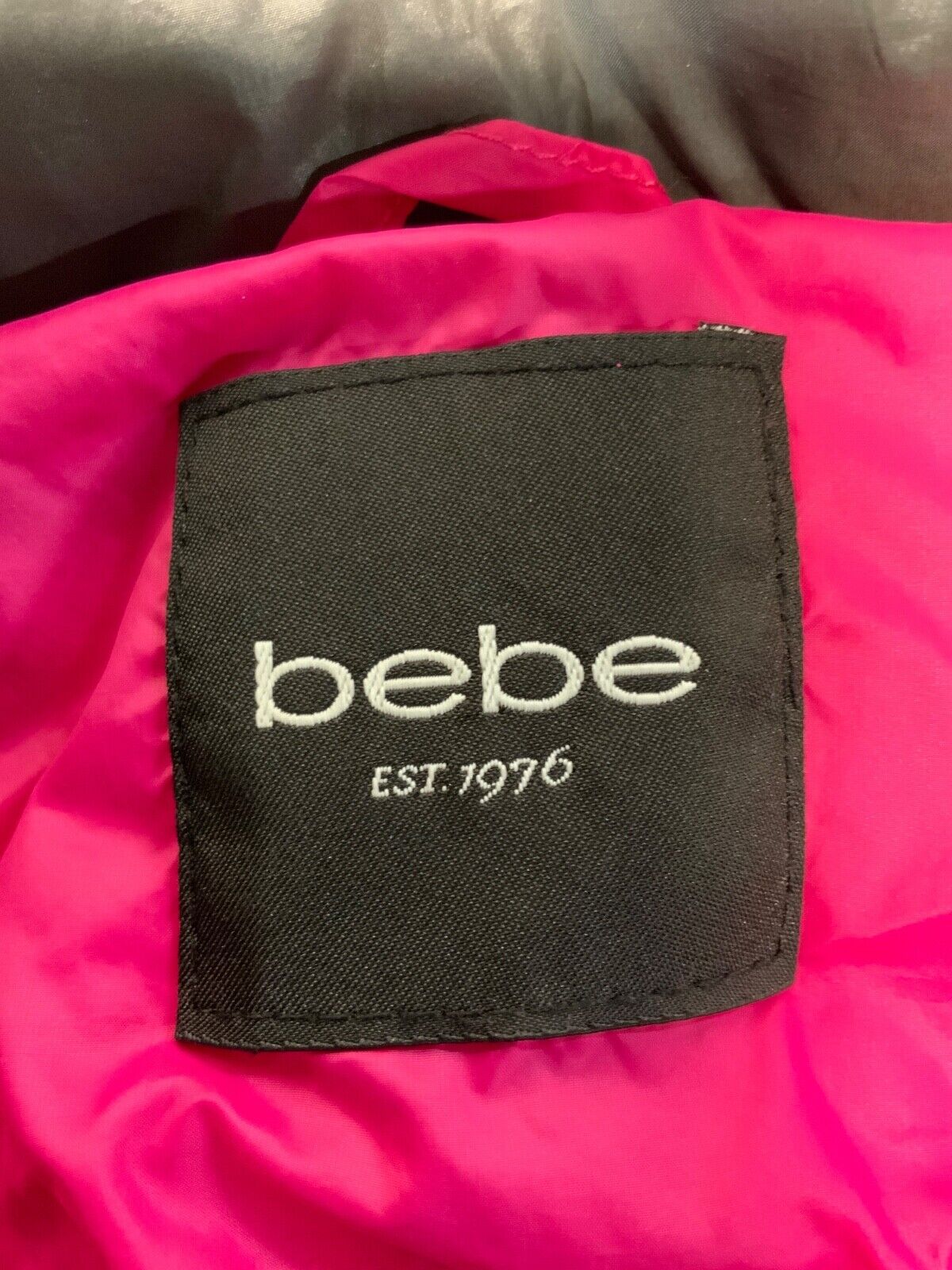 Bebe Women's Quilted Puffer Jacket Gray XS Full Zip