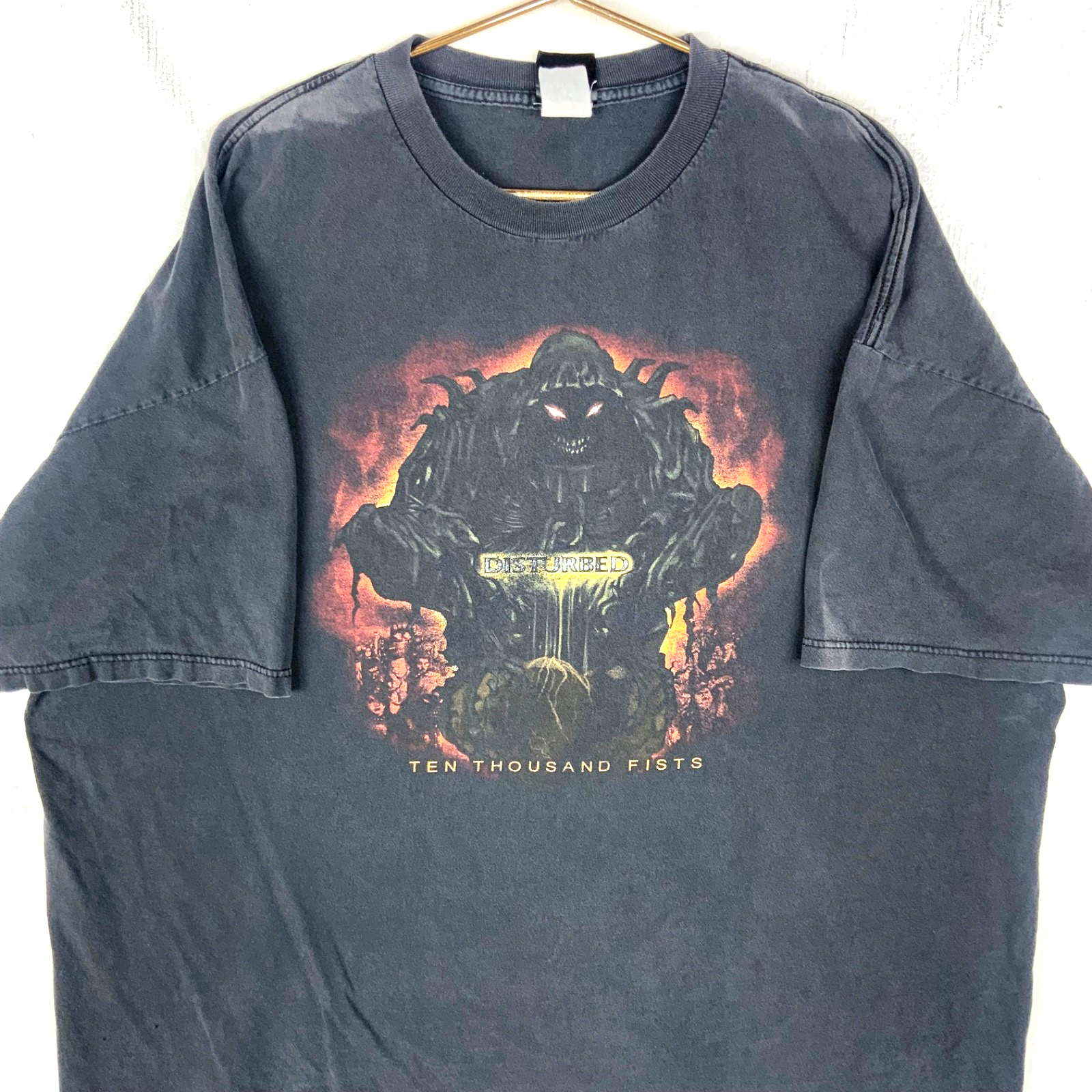 Vintage Disturbed Giant T-Shirt 3XL Black Ten Thousand Fists Metal Band