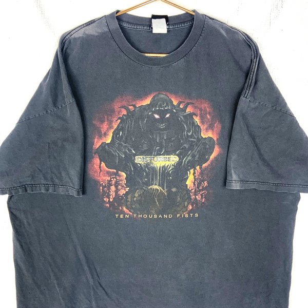 Vintage Disturbed Giant T-Shirt 3XL Black Ten Thousand Fists Metal Band