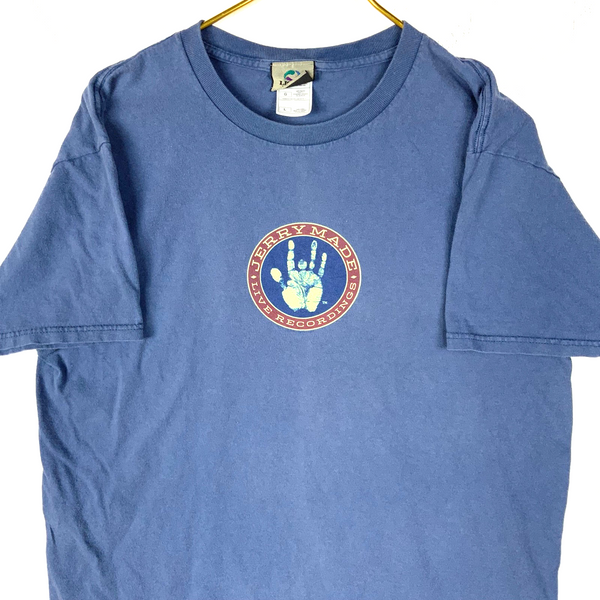 Vintage Jerry Garcia Made Live Recordings T-Shirt Large Music Liquid Blue