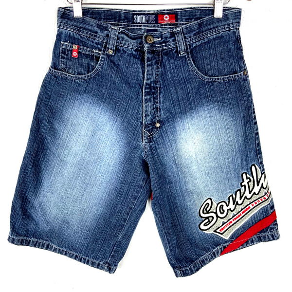 Vintage South Pole Denim Jean Shorts Size 30 Blue Y2k