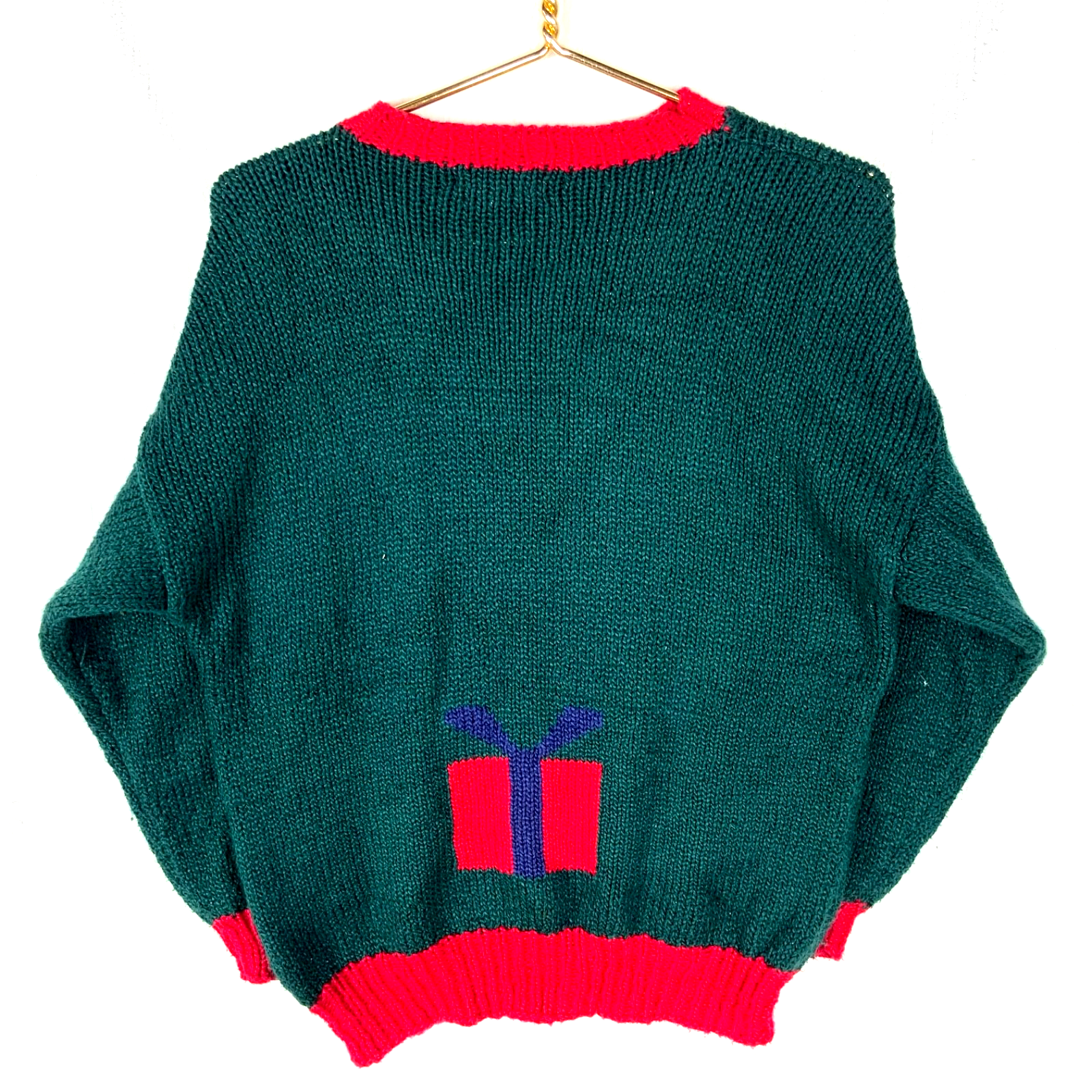 Vintage 1990s Grandma Knit Sweater Women’s XS Green Crewneck Duck
